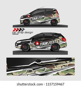 car decal design vector. Abstract livery background for vehicle vinyl wrap
