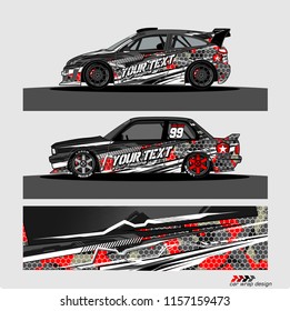 car decal design vector. Abstract livery background for vehicle vinyl wrap