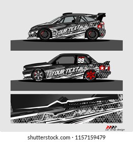car decal design vector. Abstract livery background for vehicle vinyl wrap