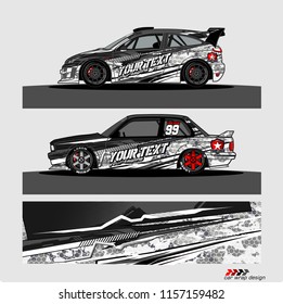 car decal design vector. Abstract livery background for vehicle vinyl wrap