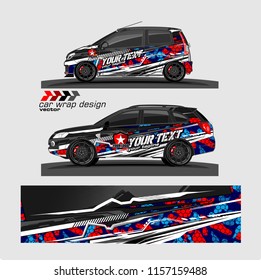 car decal design vector. Abstract livery background for vehicle vinyl wrap