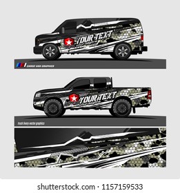car decal design vector. Abstract livery background for vehicle vinyl wrap