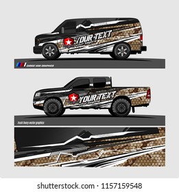 car decal design vector. Abstract livery background for vehicle vinyl wrap