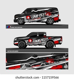 car decal design vector. Abstract livery background for vehicle vinyl wrap