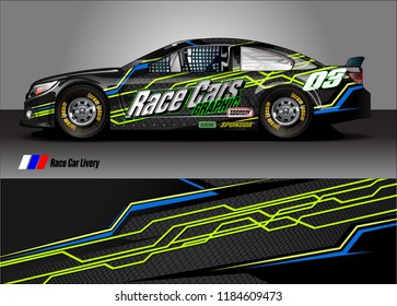 Car decal design vector. abstract racing graphic stripe background kit for vehicle vinyl wrap, race car sticker, and rally livery  