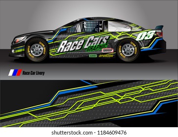 Car decal design vector. abstract racing graphic stripe background kit for vehicle vinyl wrap, race car sticker, and rally livery  