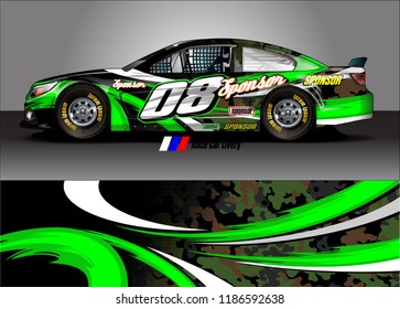 Car decal design vector. abstract graphic stripe background kit for vehicle vinyl wrap, race car sticker, and rally livery