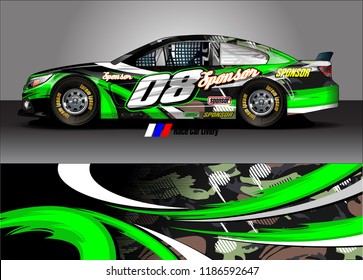 Car decal design vector. abstract graphic stripe background kit for vehicle vinyl wrap, race car sticker, and rally livery