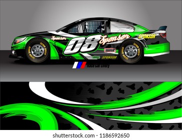 Car decal design vector. abstract graphic stripe background kit for vehicle vinyl wrap, race car sticker, and rally livery
