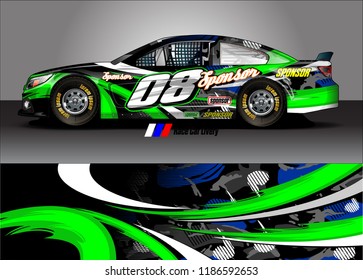 Car decal design vector. abstract graphic stripe background kit for vehicle vinyl wrap, race car sticker, and rally livery
