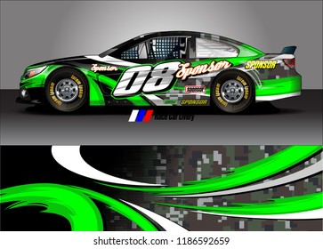 Car decal design vector. abstract graphic stripe background kit for vehicle vinyl wrap, race car sticker, and rally livery