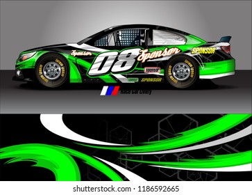 Car decal design vector. abstract graphic stripe background kit for vehicle vinyl wrap, race car sticker, and rally livery