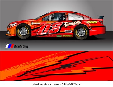 Car decal design vector. abstract graphic stripe background kit for vehicle vinyl wrap, race car sticker, and rally livery