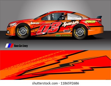 Car decal design vector. abstract graphic stripe background kit for vehicle vinyl wrap, race car sticker, and rally livery