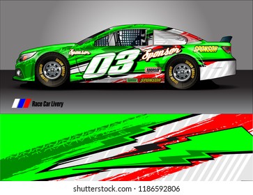 Car decal design vector. abstract graphic stripe background kit for vehicle vinyl wrap, race car sticker, and rally livery