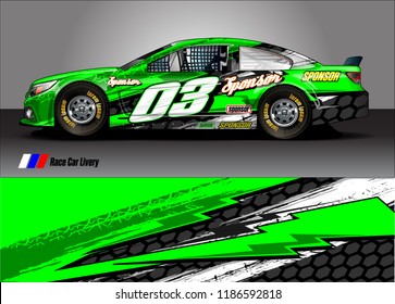 Car decal design vector. abstract graphic stripe background kit for vehicle vinyl wrap, race car sticker, and rally livery