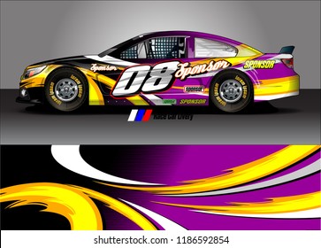 Car decal design vector. abstract graphic stripe background kit for vehicle vinyl wrap, race car sticker, and rally livery