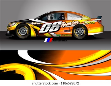Car decal design vector. abstract graphic stripe background kit for vehicle vinyl wrap, race car sticker, and rally livery