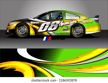 Car decal design vector. abstract graphic stripe background kit for vehicle vinyl wrap, race car sticker, and rally livery
