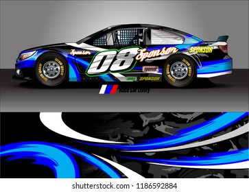 Car decal design vector. abstract graphic stripe background kit for vehicle vinyl wrap, race car sticker, and rally livery