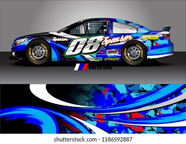 Car decal design vector. abstract graphic stripe background kit for vehicle vinyl wrap, race car sticker, and rally livery