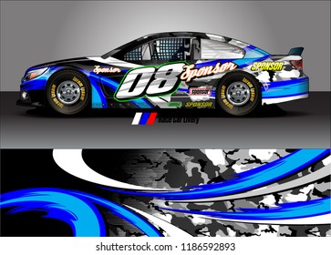 Car decal design vector. abstract graphic stripe background kit for vehicle vinyl wrap, race car sticker, and rally livery