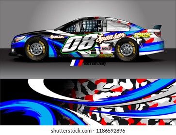 Car decal design vector. abstract graphic stripe background kit for vehicle vinyl wrap, race car sticker, and rally livery