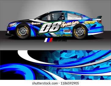 Car decal design vector. abstract graphic stripe background kit for vehicle vinyl wrap, race car sticker, and rally livery