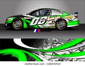Car decal design vector. abstract graphic stripe background kit for vehicle vinyl wrap, race car sticker, and rally livery