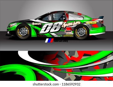 Car decal design vector. abstract graphic stripe background kit for vehicle vinyl wrap, race car sticker, and rally livery