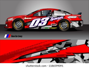 Car decal design vector. abstract racing graphic stripe background kit for vehicle vinyl wrap, race car sticker, and rally livery
