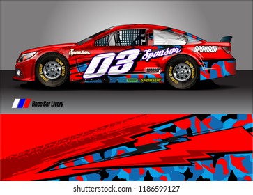 Car decal design vector. abstract racing graphic stripe background kit for vehicle vinyl wrap, race car sticker, and rally livery