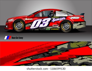 Car decal design vector. abstract racing graphic stripe background kit for vehicle vinyl wrap, race car sticker, and rally livery