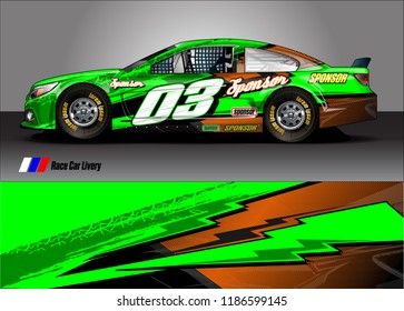 Car decal design vector. abstract racing graphic stripe background kit for vehicle vinyl wrap, race car sticker, and rally livery