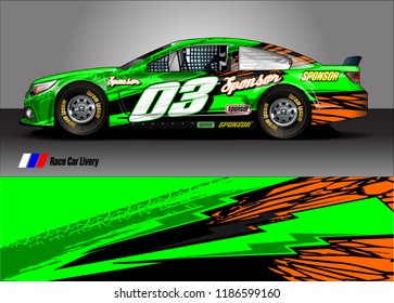 Car decal design vector. abstract racing graphic stripe background kit for vehicle vinyl wrap, race car sticker, and rally livery