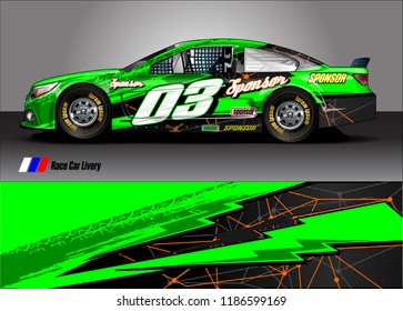 Car decal design vector. abstract racing graphic stripe background kit for vehicle vinyl wrap, race car sticker, and rally livery