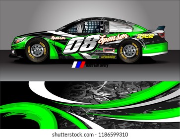 Car decal design vector. abstract racing graphic stripe background kit for vehicle vinyl wrap, race car sticker, and rally livery