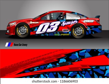 Car decal design vector. abstract racing graphic stripe background kit for vehicle vinyl wrap, race car sticker, and rally livery