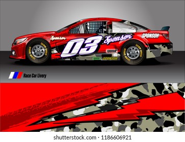 Car decal design vector. abstract racing graphic stripe background kit for vehicle vinyl wrap, race car sticker, and rally livery