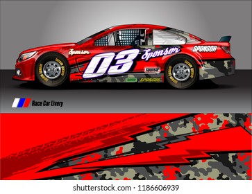 Car decal design vector. abstract racing graphic stripe background kit for vehicle vinyl wrap, race car sticker, and rally livery