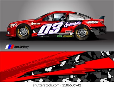 Car decal design vector. abstract racing graphic stripe background kit for vehicle vinyl wrap, race car sticker, and rally livery
