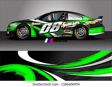Car decal design vector. abstract racing graphic stripe background kit for vehicle vinyl wrap, race car sticker, and rally livery
