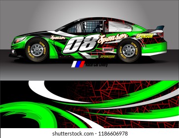 Car decal design vector. abstract racing graphic stripe background kit for vehicle vinyl wrap, race car sticker, and rally livery