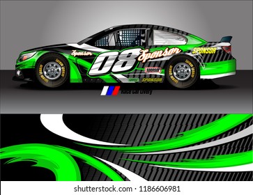 Car decal design vector. abstract racing graphic stripe background kit for vehicle vinyl wrap, race car sticker, and rally livery