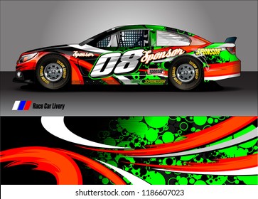 Car decal design vector. abstract racing graphic stripe background kit for vehicle vinyl wrap, race car sticker, and rally livery