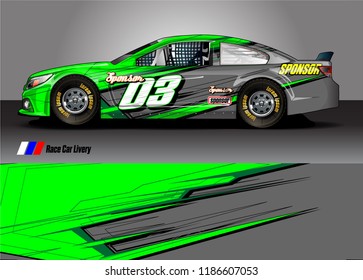 Car decal design vector. abstract racing graphic stripe background kit for vehicle vinyl wrap, race car sticker, and rally livery