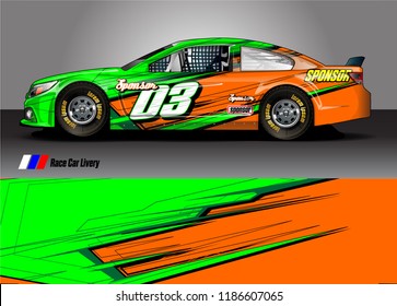 Car decal design vector. abstract racing graphic stripe background kit for vehicle vinyl wrap, race car sticker, and rally livery