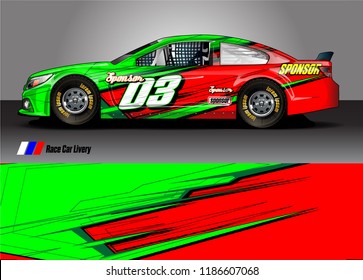Car decal design vector. abstract racing graphic stripe background kit for vehicle vinyl wrap, race car sticker, and rally livery