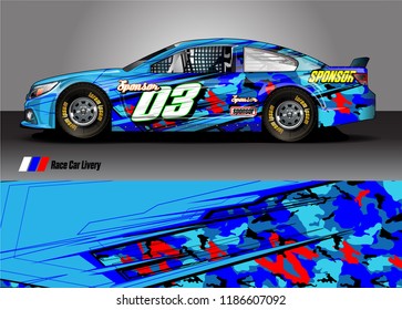 Car decal design vector. abstract racing graphic stripe background kit for vehicle vinyl wrap, race car sticker, and rally livery