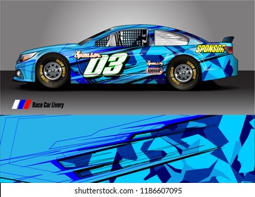 Car decal design vector. abstract racing graphic stripe background kit for vehicle vinyl wrap, race car sticker, and rally livery